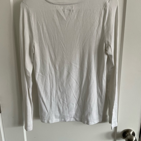 Medium White Eddie Bauer Long Sleeve Tee - Picture 4 of 4